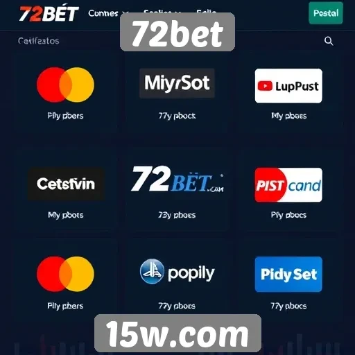 Opções de pagamento disponíveis na 72bet